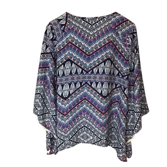 Cato Aztec Multicolor Peasant Patterned‎ Poncho Top M - Picture 3 of 12